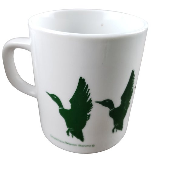 Goudchaux Maison Blanche Green Ducks Coffee Mugs Vintage 1980s Set 2 - Picture 7 of 9